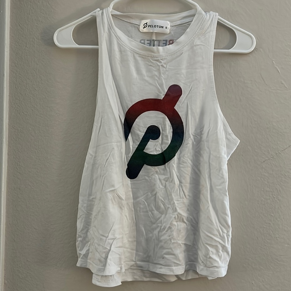 White Peloton Logo Muscle Tank